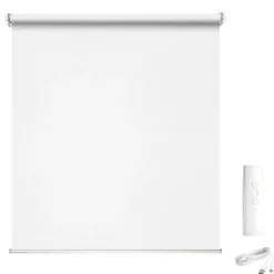 Brico Rolgordijnen-Madeco 1310 Gemotoriseerd Lichtdoorlatend Rolgordijn E-Roll Wit 120X250Cm