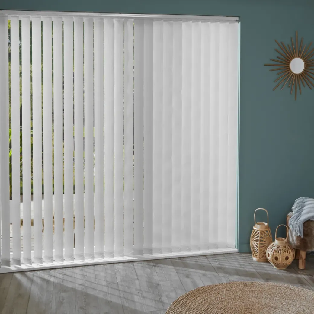 Brico Lamellen-Madeco 3051 Verticale Lamellen 5 Stuks Wit 8,9 X 260 Cm + Rail 250 Cm