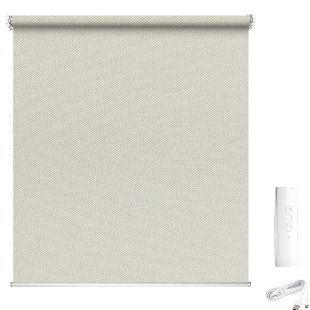 Brico Isolerende Raamdecoratie-Madeco Beige E-Roll Gemotoriseerd Screen Rolgordijn Beige 60X250Cm