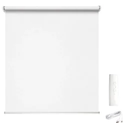 Brico Rolgordijnen-Madeco White Gemotoriseerd Verduisteringsrolgordijn E-Roll Wit Effen 180X250Cm