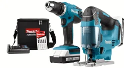 Makita Accuboormachine + Decoupeerzaag Dk18928Ax1 18V (2 Accu'S)|Brico Hot