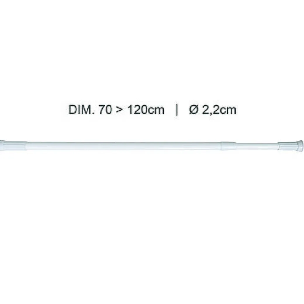 Msv Douchestang 70-120Cm Uitschuifbaar Wit|Brico Discount