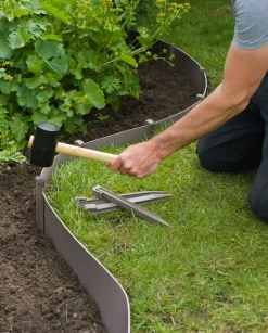 Brico Opsluitbanden & Boordstenen-Nature Grondpennen Voor Tuinborder Polyethyleen Taupe 1,9X1,8X26,7Cm 10 Stuks