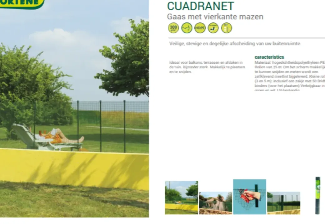 Brico Balkonschermen-Nortene Balkonscherm Cuadrant 20 Groen 1X5M