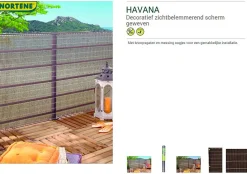 Nortene Donkerbruin Privacyscherm Havana 1X5M|Brico New