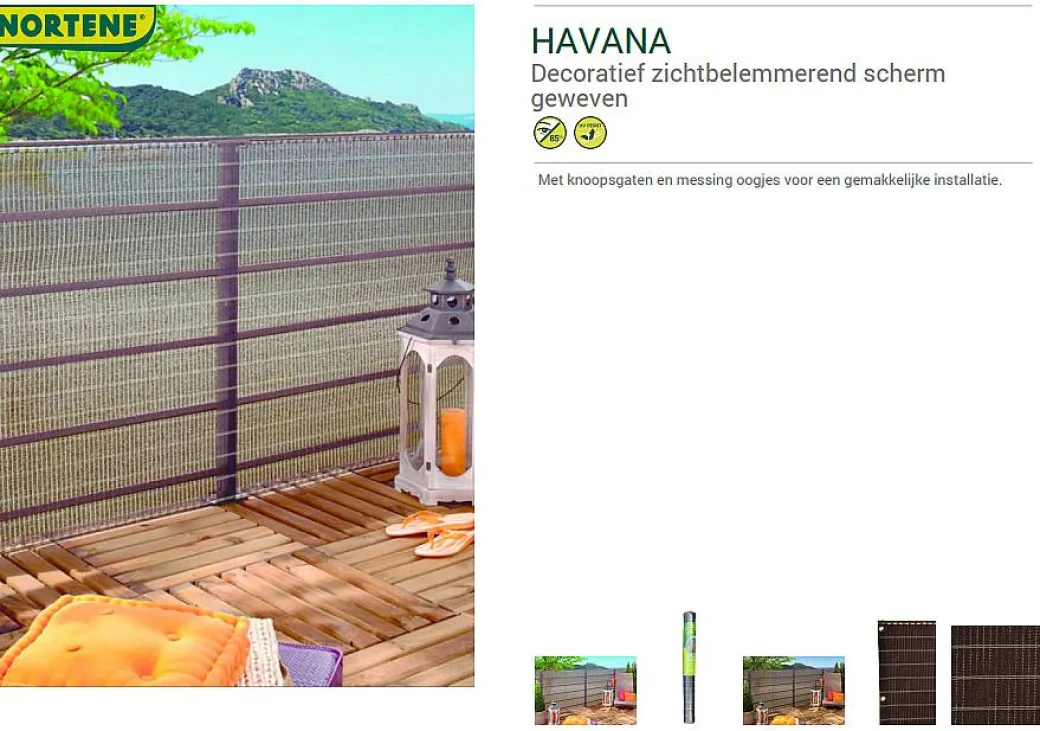 Nortene Donkerbruin Privacyscherm Havana 1X5M|Brico New