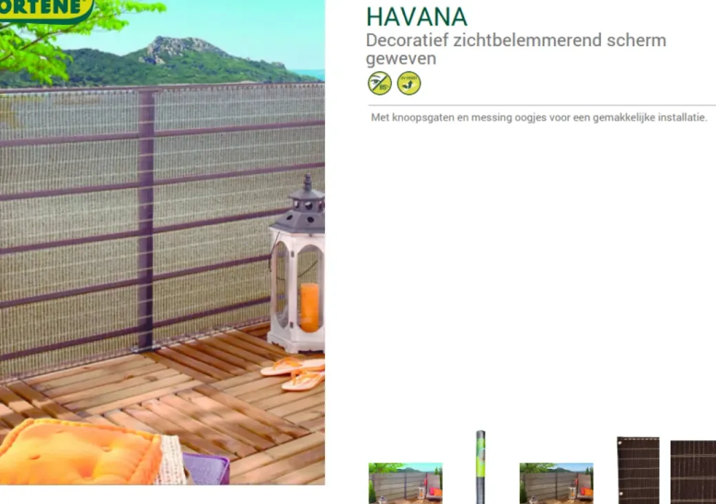 Brico Balkonschermen-Nortene Scherm Havana Beige 1X5M