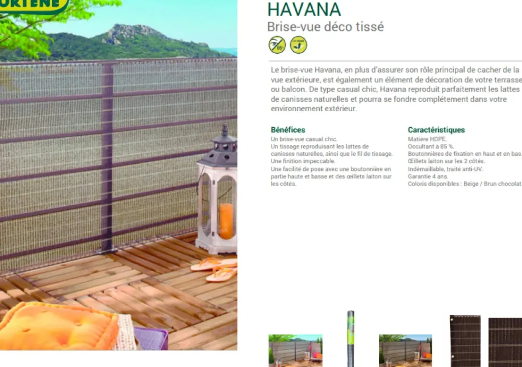 Brico Balkonschermen-Nortene Scherm Havana Beige 1X5M