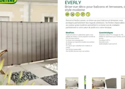 Brico Tuinschermen En Poorten-Nortene Tuinscherm Everly Grijs 1X5M