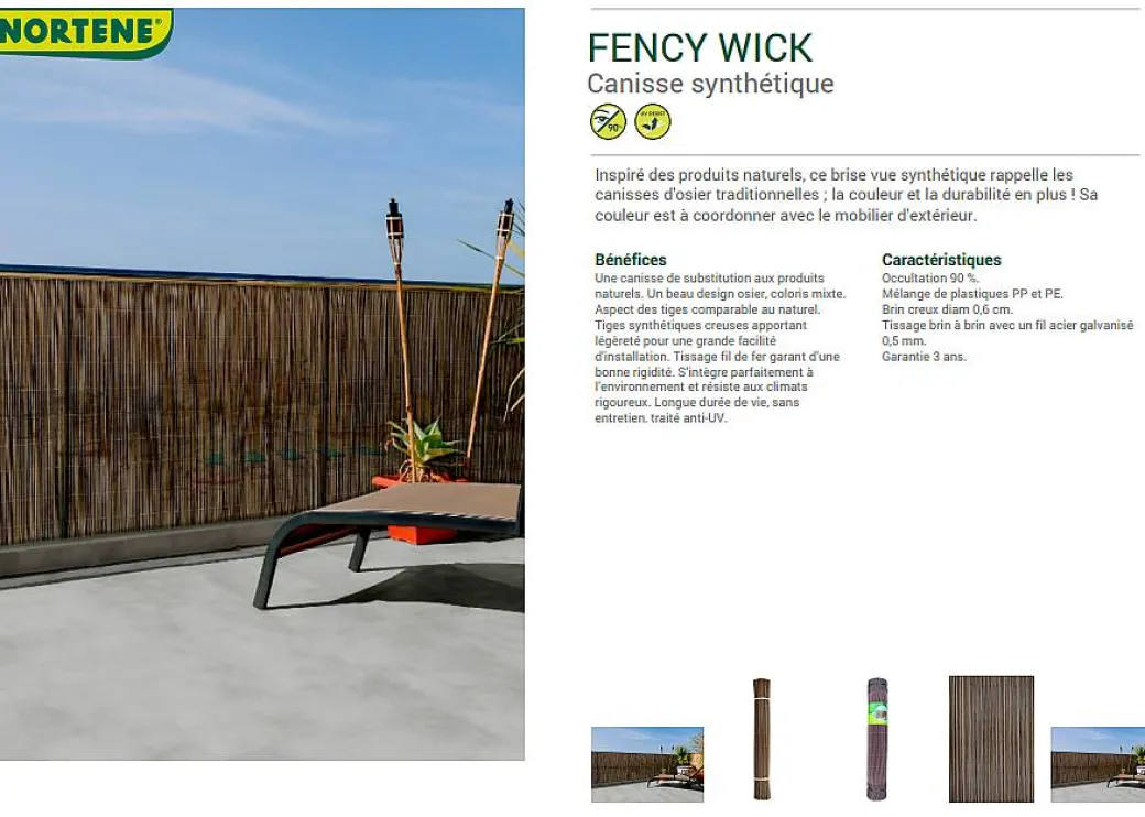 Nortene Tuinscherm Fency Wick Beige 1,5X3M|Brico Outlet