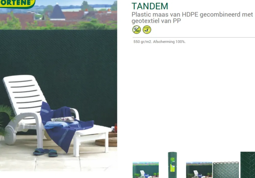 Brico Tuinschermen En Poorten-Nortene Tuinscherm Plastic Groen 1X3M