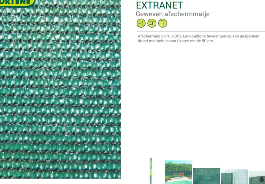 Brico Balkonschermen-Nortene Zichtbelemmering Extranet Groen 1,2X10M