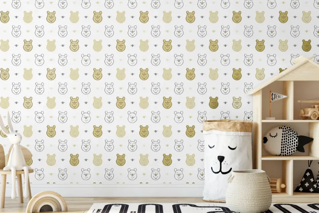 Brico Behang Kinderkamer-Papierbehang Bee Winnie The Pooh