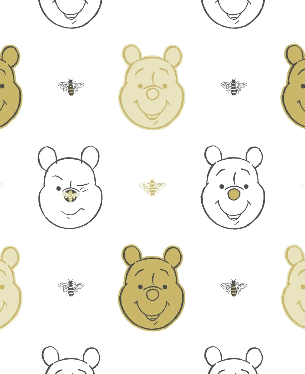Brico Behang Kinderkamer-Papierbehang Bee Winnie The Pooh