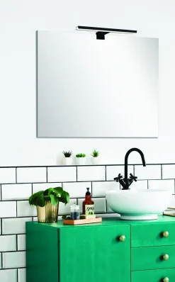 Parma Ledverlichting Spiegel 30Cm Zwart|Brico Hot