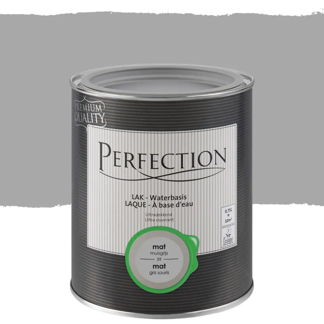 Brico Lakken-Perfection Lak Ultradekkend Mat Muisgrijs 750Ml