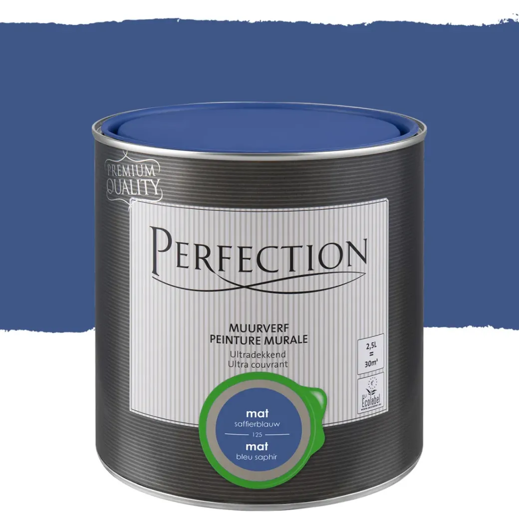 Brico Muurverf-Perfection Ultradekkende Muurverf Saffierblauw Mat 2,5L