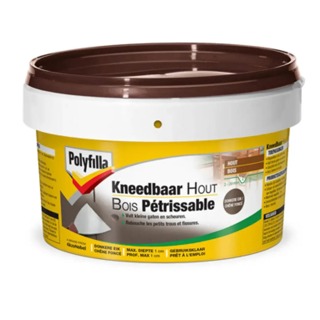 Brico Houtvulmiddelen-Polyfilla Pasta Kneedbaar Hout Donkere Eik 500 Gr