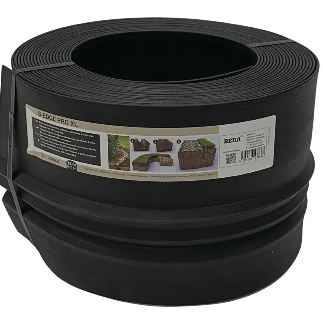 Brico Opsluitbanden & Boordstenen-Professionele Kunststof Randbegrenzing B-Edge Pro Xl 15M - Zwart