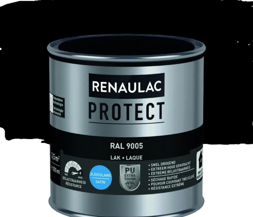 Brico Lakken-Renaulac Lak Protect Ral9005 Zijdeglans 250Ml