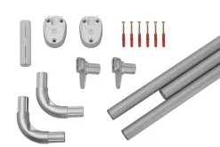 Ridder Universele Hoekdouchegordijnrail O25Mm Mat Zilver Aluminium|Brico