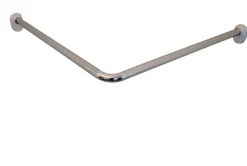 Ridder Universele Hoekdouchegordijnrail O25Mm Glanzend Chroom Aluminium|Brico Discount