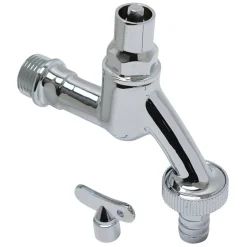 Sanivesk Tapkraan Met Sleutelbediening En 2 Sleutels Chroom (Buitendraad X Buitendraad ) 1/2" X 3/4"|Brico Clearance