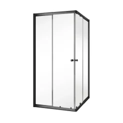 Schulte Hoekinstap - Schuifdeur - 80-90X80-90X180 -Zwart - Helder|Brico Sale