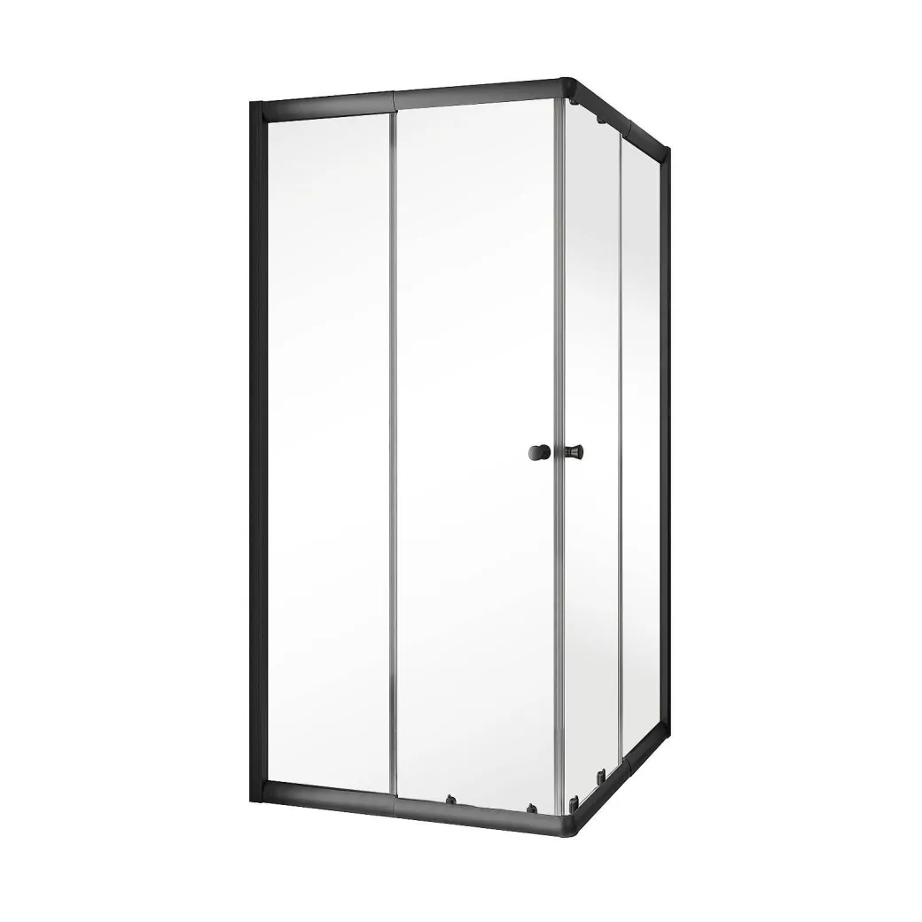 Schulte Hoekinstap - Schuifdeur - 80-90X80-90X180 -Zwart - Helder|Brico Sale