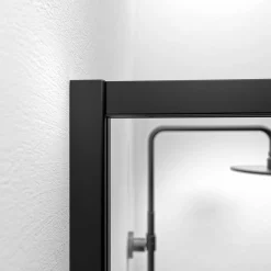 Sealskin Contour Schuifdeur Met Zijwand 120X90Cm, 200Cm Hoog |Zwart 6Mm Helder Veiligheidsglas|Brico New