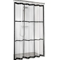 Sealskin Douchegordijn Brix Peva 180X200Cm Transparant/ Zwart|Brico New