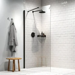Sealskin Hooked Inloopdouche Type A3 140X200Cm| 6Mm Helder Veiligheidsglas Met Antikalklaag Matzwart|Brico Clearance