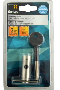Brico Deursloten-Sencys Omkeerbaar Insteekslot M294 Vermessingd Staal 110X50Mm