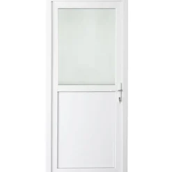 Brico Voordeuren-Solid Buitendeur Esterno E01 1/2 Beglaasd Wit Rechts 98X218Cm