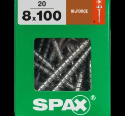Brico Schroeven-Spax Schroef 'Hi.Force' Staal 100 X 8 Mm - 20 Stuks