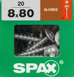 Brico Schroeven-Spax Schroef 'Hi.Force' Wirox 8X80Mm 20 Stuks