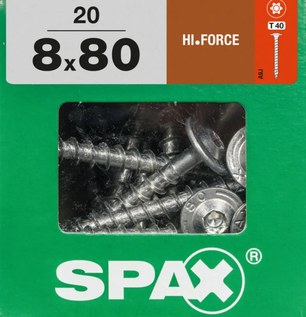 Brico Schroeven-Spax Schroef 'Hi.Force' Wirox 8X80Mm 20 Stuks