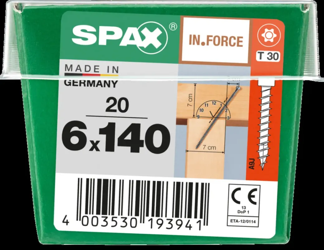 Brico Schroeven-Spax Schroef In.Force Wirox 6X140Mm 20 Stuks