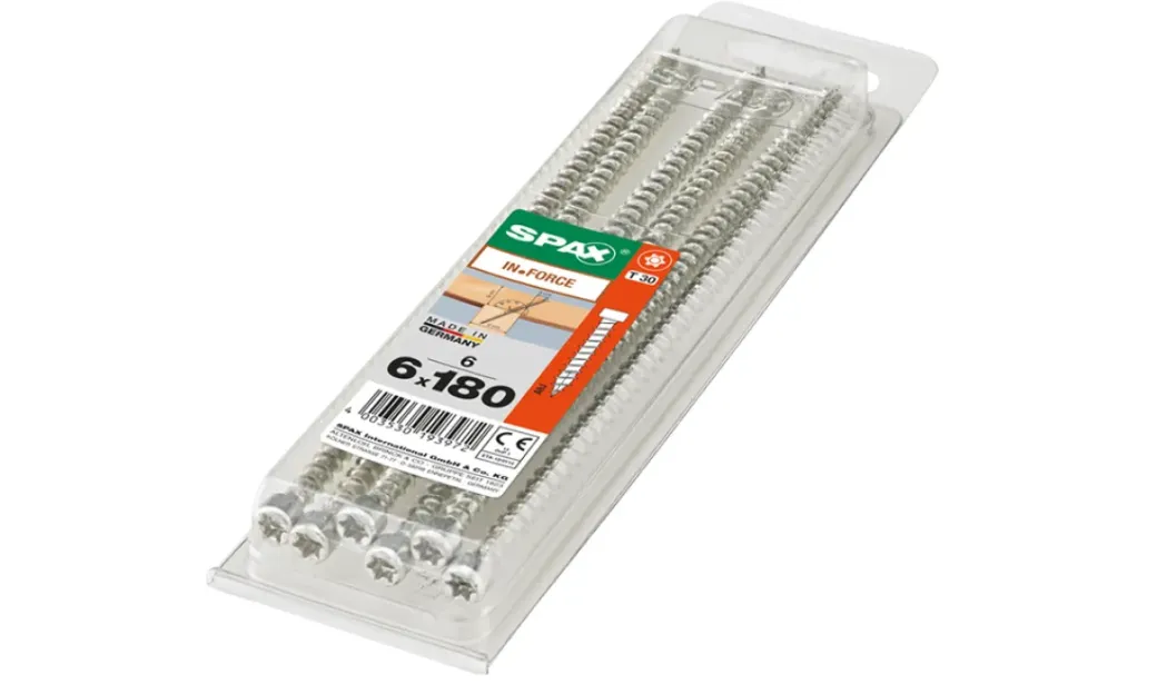 Brico Schroeven-Spax Schroef In.Force Wirox 6X180Mm 6 Stuks