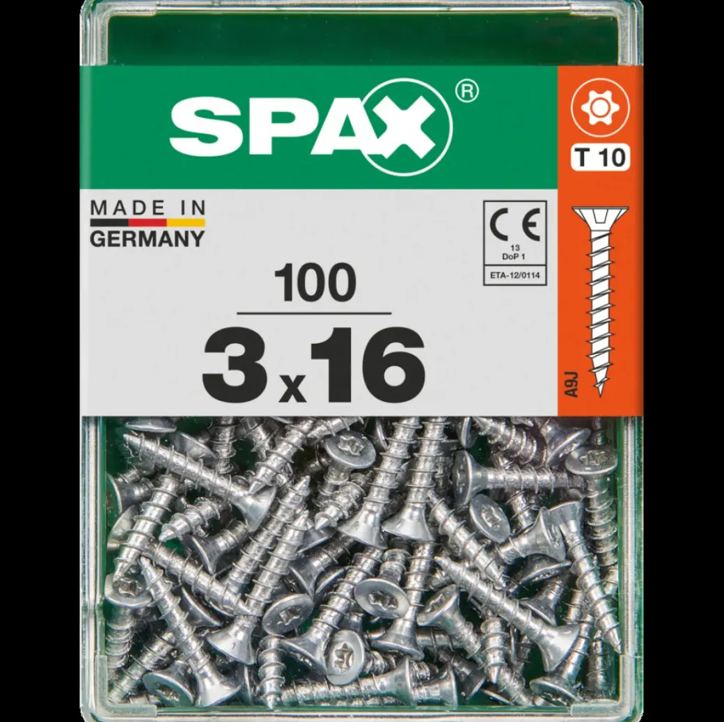 Brico Schroeven-Spax Universeel Schroef 'T-Star' Wirox 3X16Mm 100 Stuks