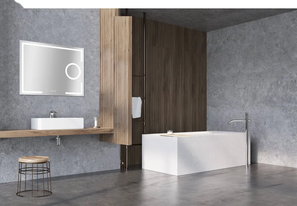 Spiegel Brett Rechthoek Met Ledverlichting Touch Sensor En Spiegelverwarming 70X90Cm|Brico Outlet