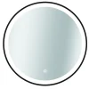 Spiegel Swann Rond Met Ledverlichting Touch Schakelaar En Spiegelverwarming Zwart O90Cm|Brico Hot