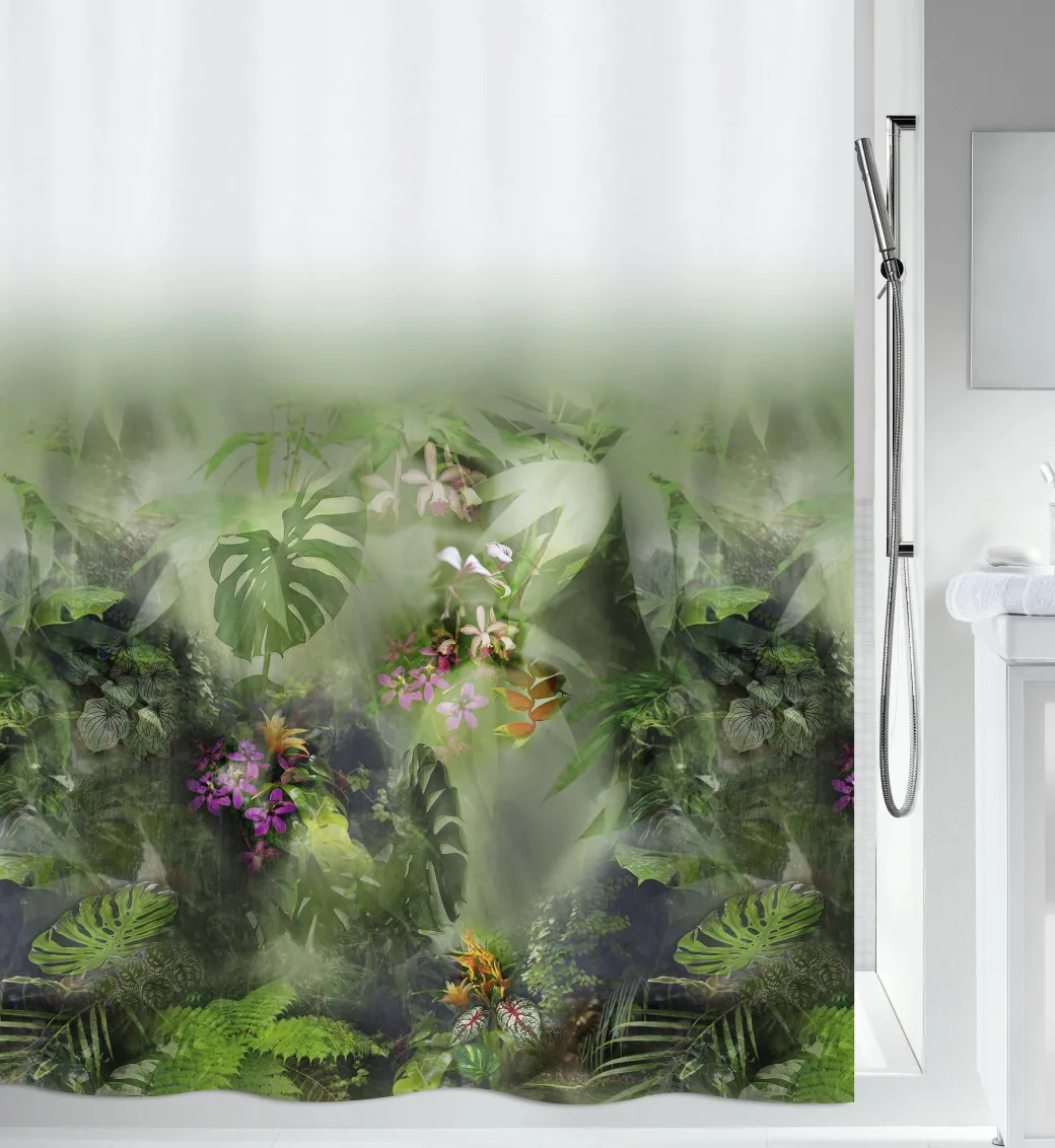 Spirella Douchegordijn Jungle Groen 180Cm|Brico Outlet
