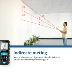 Techweise Laser Afstandsmeter 50M - Met Alle Meetopties|Brico Best