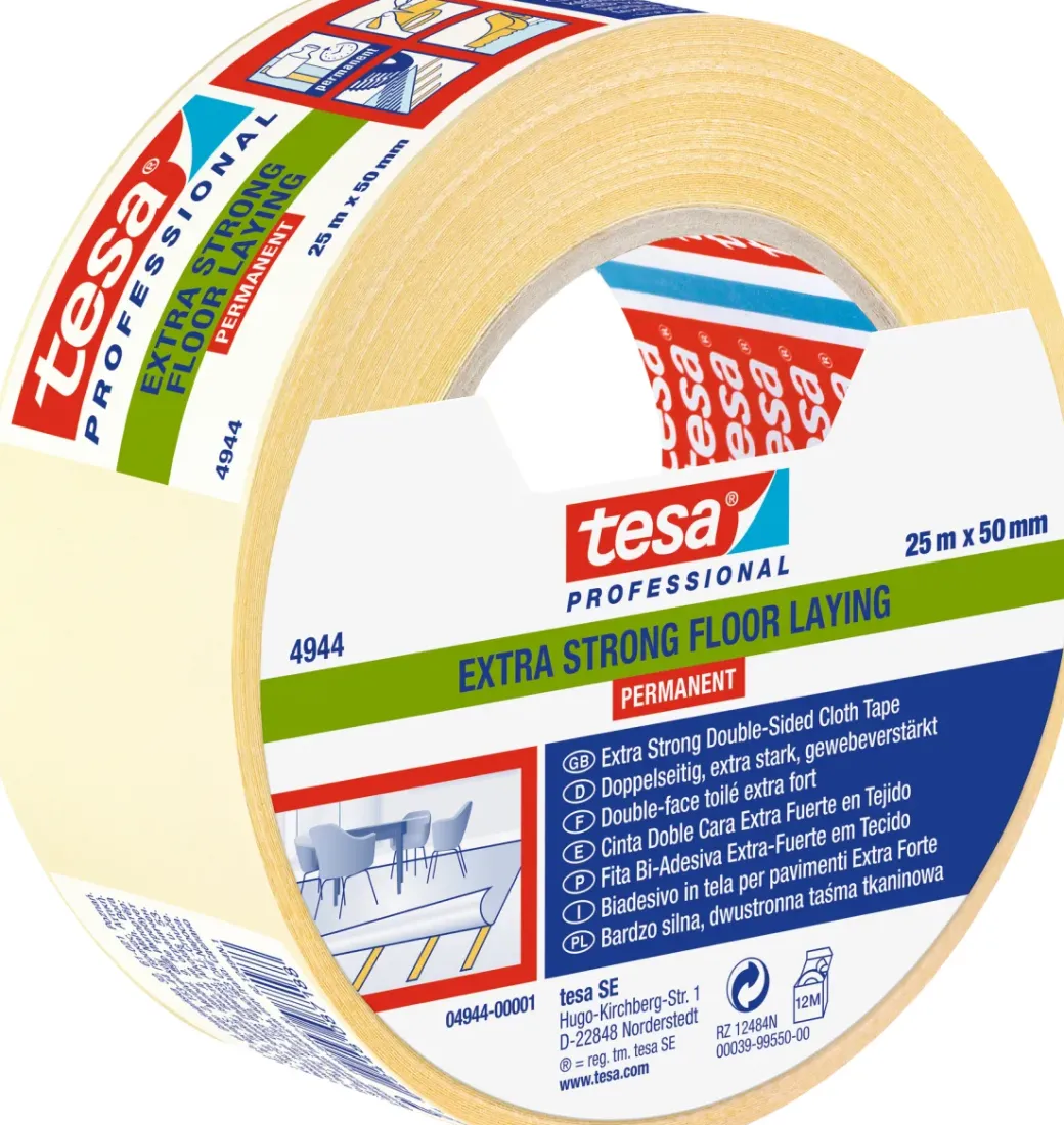 Brico Technische Tape-Tesa Dubbelzijdig Kleefband Extra Sterk Geel 25Mx50Mm