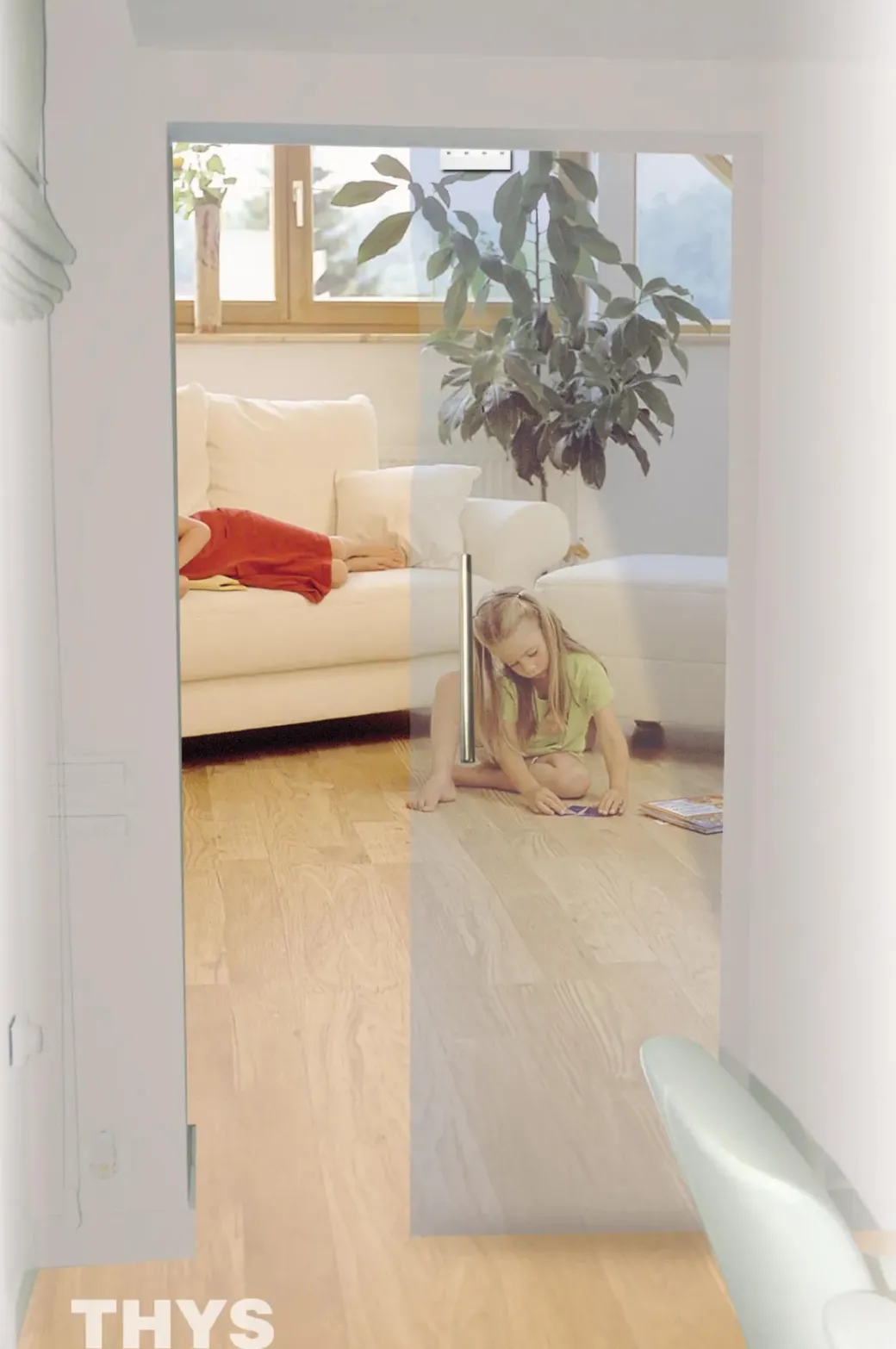 Brico Schuifdeuren-Thys Veiligheidsglas Schuifdeur 'Thytan Sliding' Helder 215X83Cm