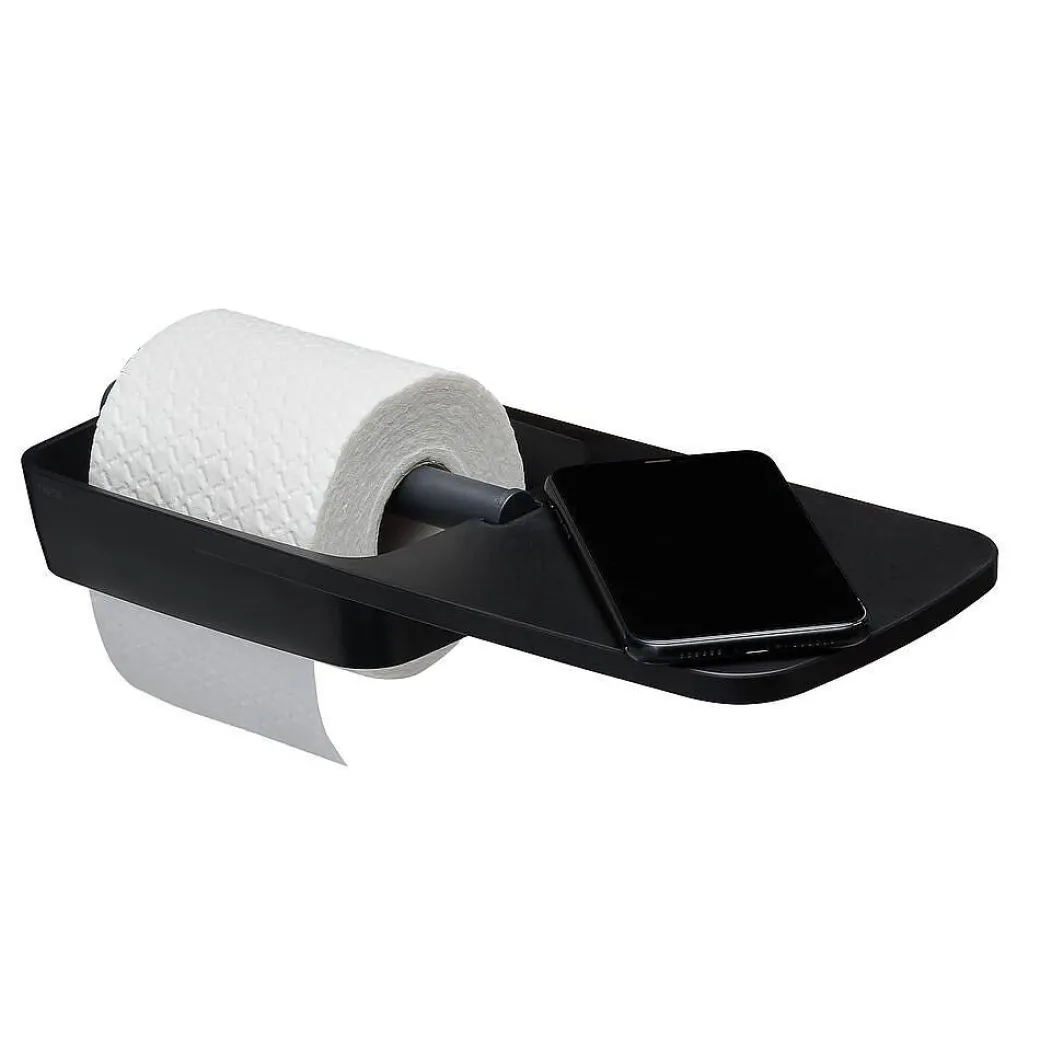 Tiger Tess Toiletrolhouder Met Planchet Zwart/Antraciet|Brico New