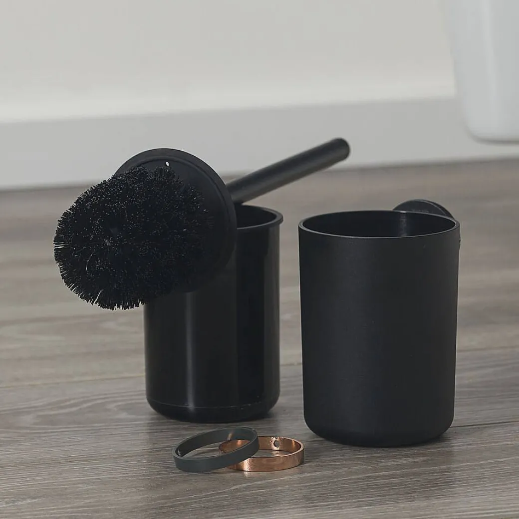 Tiger Toiletaccessoireset Urban Toiletborstel Met Houder + Toiletrolhouder Zonder Klep + Handdoekhaak Zwart|Brico Discount