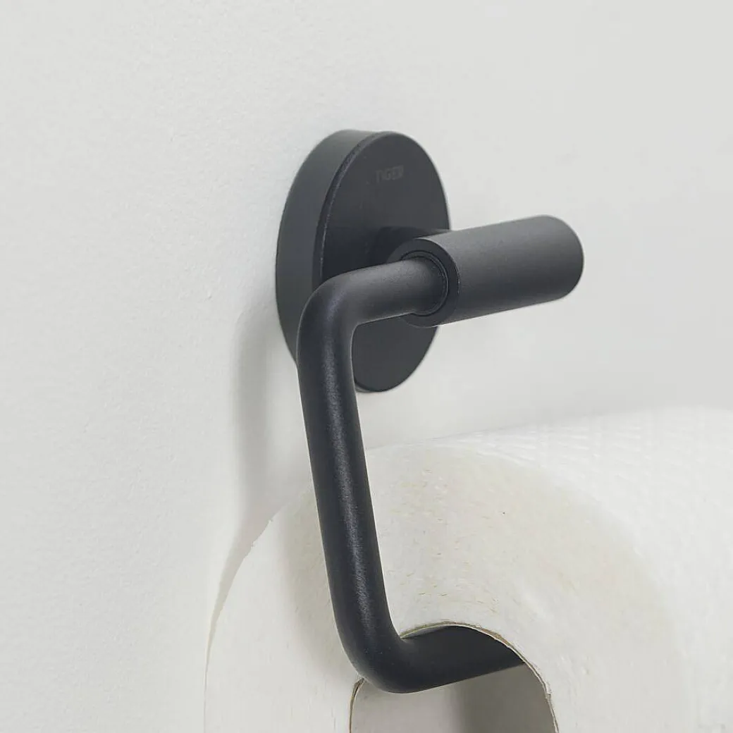 Tiger Toiletaccessoireset Urban Toiletborstel Met Houder + Toiletrolhouder Zonder Klep + Handdoekhaak Zwart|Brico Discount