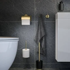 Tiger Toiletrolhouder Tune Met Klep Messing Geborsteld / Zwart|Brico Best
